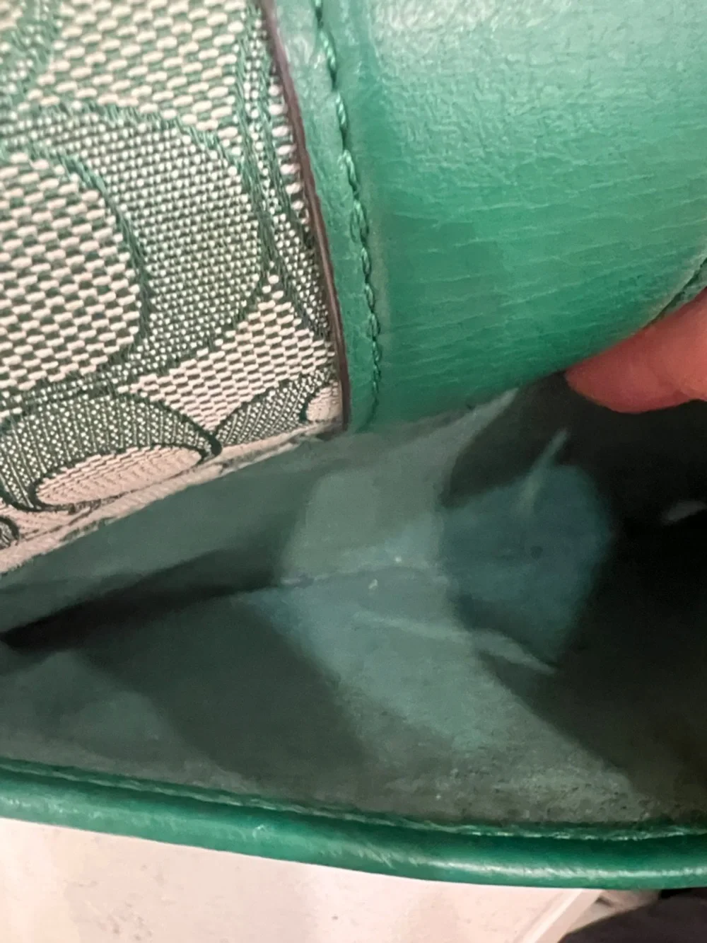 Coach Green Signature Jacquard Crossbody Shoulder Bag - Picture 6 of 15